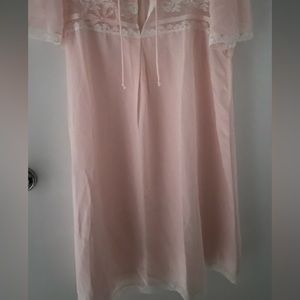 Midnight by Carole Hochman Pink Lace Nightgown